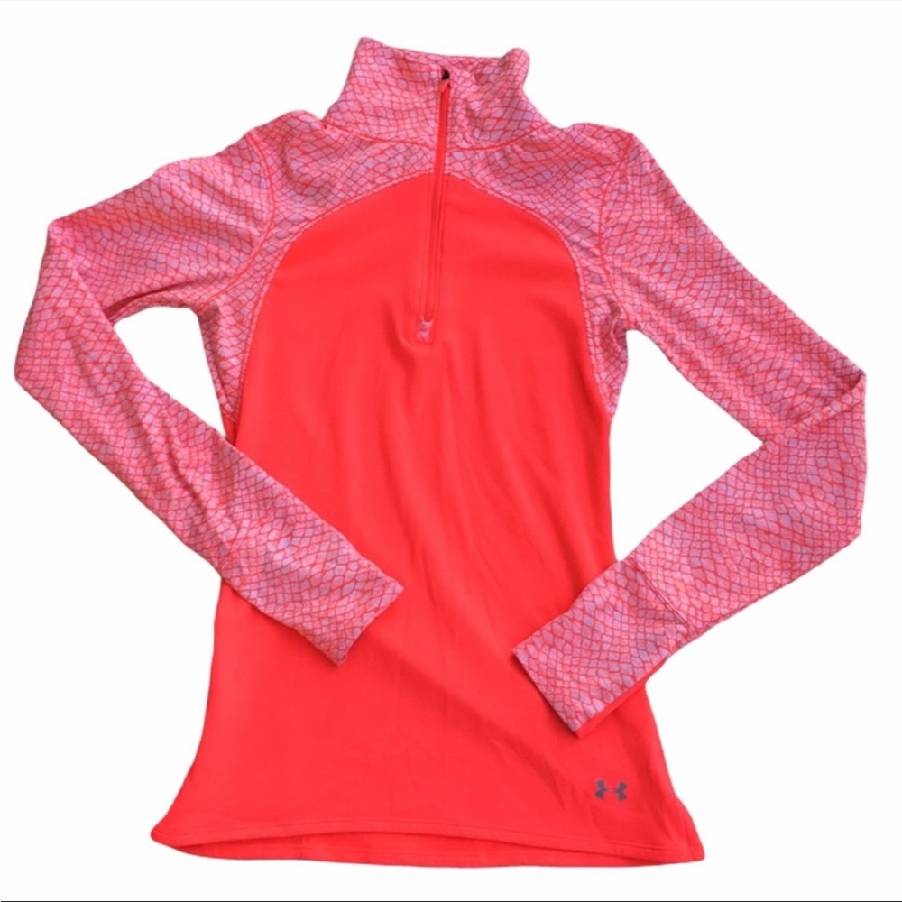 Under Armour Bright Coral Long Sleeve Fitted Top